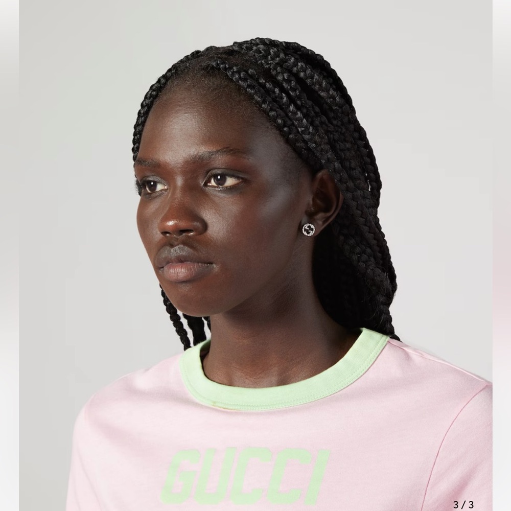 Gucci Silver Interlocking Logo Earrings - image 3